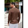 imageCOOFANDY Mens Knit Polo Long Sleeve Collared Sweater Polo Business Casual Polos with PocketDark Brown