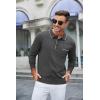 imageCOOFANDY Mens Knit Polo Long Sleeve Collared Sweater Polo Business Casual Polos with PocketDark Gray