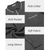 imageCOOFANDY Mens Knit Polo Long Sleeve Collared Sweater Polo Business Casual Polos with PocketDark Gray