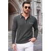 imageCOOFANDY Mens Knit Polo Long Sleeve Collared Sweater Polo Business Casual Polos with PocketDark Gray