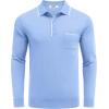 imageCOOFANDY Mens Knit Polo Long Sleeve Collared Sweater Polo Business Casual Polos with PocketLight Blue