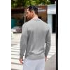 imageCOOFANDY Mens Knit Polo Long Sleeve Collared Sweater Polo Business Casual Polos with PocketLight Gray
