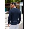 imageCOOFANDY Mens Knit Polo Long Sleeve Collared Sweater Polo Business Casual Polos with PocketNavy Blue