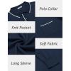 imageCOOFANDY Mens Knit Polo Long Sleeve Collared Sweater Polo Business Casual Polos with PocketNavy Blue