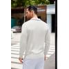 imageCOOFANDY Mens Knit Polo Long Sleeve Collared Sweater Polo Business Casual Polos with PocketWhite