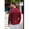 imageCOOFANDY Mens Knit Polo Long Sleeve Collared Sweater Polo Business Casual Polos with PocketWine Red