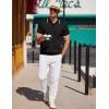 imageCOOFANDY Mens Knit Polo Shirts Short Sleeve Ribbed Knitted Shirt Summer Lightweight Casual Golf ShirtsBlackwhite