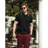 imageCOOFANDY Mens Knit Polo Shirts Short Sleeve Ribbed Knitted Shirt Summer Lightweight Casual Golf ShirtsBlackwhite