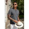 imageCOOFANDY Mens Knit Polo Shirts Short Sleeve Ribbed Knitted Shirt Summer Lightweight Casual Golf ShirtsDark Grey