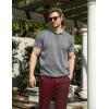 imageCOOFANDY Mens Knit Polo Shirts Short Sleeve Ribbed Knitted Shirt Summer Lightweight Casual Golf ShirtsLight Grey