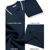 imageCOOFANDY Mens Knit Polo Shirts Short Sleeve Ribbed Knitted Shirt Summer Lightweight Casual Golf ShirtsNavy Bluewhite