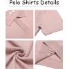 imageCOOFANDY Mens Knit Polo Shirts Short Sleeve Ribbed Knitted Shirt Summer Lightweight Casual Golf ShirtsPink