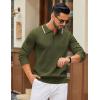 imageCOOFANDY Mens Knit Polo Sweater Casual Long Sleeve Polo Sweater Lightweight Button Down Golf Pullover SweatersArmy Green