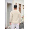 imageCOOFANDY Mens Knit Polo Sweater Casual Long Sleeve Polo Sweater Lightweight Button Down Golf Pullover SweatersBeige