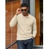 imageCOOFANDY Mens Knit Polo Sweater Casual Long Sleeve Polo Sweater Lightweight Button Down Golf Pullover SweatersBeige