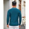imageCOOFANDY Mens Knit Polo Sweater Casual Long Sleeve Polo Sweater Lightweight Button Down Golf Pullover SweatersBlue Green