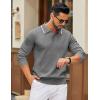 imageCOOFANDY Mens Knit Polo Sweater Casual Long Sleeve Polo Sweater Lightweight Button Down Golf Pullover SweatersGrey