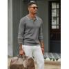 imageCOOFANDY Mens Knit Polo Sweater Casual Long Sleeve Polo Sweater Lightweight Button Down Golf Pullover SweatersGrey