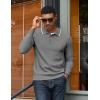 imageCOOFANDY Mens Knit Polo Sweater Casual Long Sleeve Polo Sweater Lightweight Button Down Golf Pullover SweatersGrey