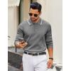 imageCOOFANDY Mens Knit Polo Sweater Casual Long Sleeve Polo Sweater Lightweight Button Down Golf Pullover SweatersGrey