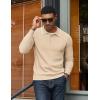 imageCOOFANDY Mens Knit Polo Sweater Casual Long Sleeve Polo Sweater Lightweight Button Down Golf Pullover SweatersLight Brown