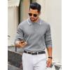 imageCOOFANDY Mens Knit Polo Sweater Casual Long Sleeve Polo Sweater Lightweight Button Down Golf Pullover SweatersLight Grey