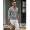 imageCOOFANDY Mens Knit Polo Sweater Casual Long Sleeve Polo Sweater Lightweight Button Down Golf Pullover SweatersLight Grey