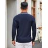 imageCOOFANDY Mens Knit Polo Sweater Casual Long Sleeve Polo Sweater Lightweight Button Down Golf Pullover SweatersMidnight Blue