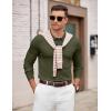 imageCOOFANDY Mens Knit Polo Sweater Long Sleeve Casual Golf Polo Lightweight Dress Button Collar Pullover SweatersArmy Green