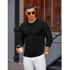 imageCOOFANDY Mens Knit Polo Sweater Long Sleeve Casual Golf Polo Lightweight Dress Button Collar Pullover SweatersBlack