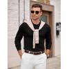 imageCOOFANDY Mens Knit Polo Sweater Long Sleeve Casual Golf Polo Lightweight Dress Button Collar Pullover SweatersBlack
