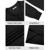 imageCOOFANDY Mens Knit Polo Sweater Long Sleeve Casual Golf Polo Lightweight Dress Button Collar Pullover SweatersBlack