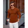 imageCOOFANDY Mens Knit Polo Sweater Long Sleeve Casual Golf Polo Lightweight Dress Button Collar Pullover SweatersCaramel