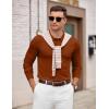 imageCOOFANDY Mens Knit Polo Sweater Long Sleeve Casual Golf Polo Lightweight Dress Button Collar Pullover SweatersCaramel