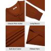 imageCOOFANDY Mens Knit Polo Sweater Long Sleeve Casual Golf Polo Lightweight Dress Button Collar Pullover SweatersCaramel