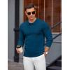 imageCOOFANDY Mens Knit Polo Sweater Long Sleeve Casual Golf Polo Lightweight Dress Button Collar Pullover SweatersDark Blue