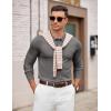 imageCOOFANDY Mens Knit Polo Sweater Long Sleeve Casual Golf Polo Lightweight Dress Button Collar Pullover SweatersDark Grey
