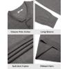 imageCOOFANDY Mens Knit Polo Sweater Long Sleeve Casual Golf Polo Lightweight Dress Button Collar Pullover SweatersDark Grey