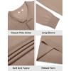imageCOOFANDY Mens Knit Polo Sweater Long Sleeve Casual Golf Polo Lightweight Dress Button Collar Pullover SweatersKhaki