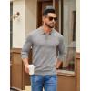 imageCOOFANDY Mens Knit Polo Sweater Long Sleeve Casual Golf Polo Lightweight Dress Button Collar Pullover SweatersLight Grey