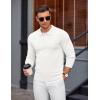 imageCOOFANDY Mens Knit Polo Sweater Long Sleeve Casual Golf Polo Lightweight Dress Button Collar Pullover SweatersWhite