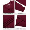 imageCOOFANDY Mens Knit Polo Sweater Long Sleeve Casual Golf Polo Lightweight Dress Button Collar Pullover SweatersWine Red