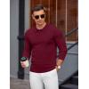 imageCOOFANDY Mens Knit Polo Sweater Long Sleeve Casual Golf Polo Lightweight Dress Button Collar Pullover SweatersWine Red