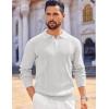 imageCOOFANDY Mens Knit Polo Sweaters Long Sleeve Vintage Polos Casual Dress Pullover Old Money TopsWhite