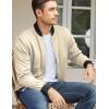 imageCOOFANDY Mens Lightweight Bomber Jacket Casual Stylish Fall Jackets Full Zip Knit Jackets Varsity Textured CoatCream