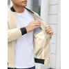 imageCOOFANDY Mens Lightweight Bomber Jacket Casual Stylish Fall Jackets Full Zip Knit Jackets Varsity Textured CoatCream