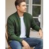imageCOOFANDY Mens Lightweight Bomber Jacket Casual Stylish Fall Jackets Full Zip Knit Jackets Varsity Textured CoatDark Green