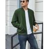 imageCOOFANDY Mens Lightweight Bomber Jacket Casual Stylish Fall Jackets Full Zip Knit Jackets Varsity Textured CoatDark Green