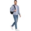 imageCOOFANDY Mens Lightweight Bomber Jacket Casual Stylish Fall Jackets Full Zip Knit Jackets Varsity Textured CoatLight Blue