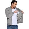 imageCOOFANDY Mens Lightweight Bomber Jacket Casual Stylish Fall Jackets Full Zip Knit Jackets Varsity Textured CoatLight Grey